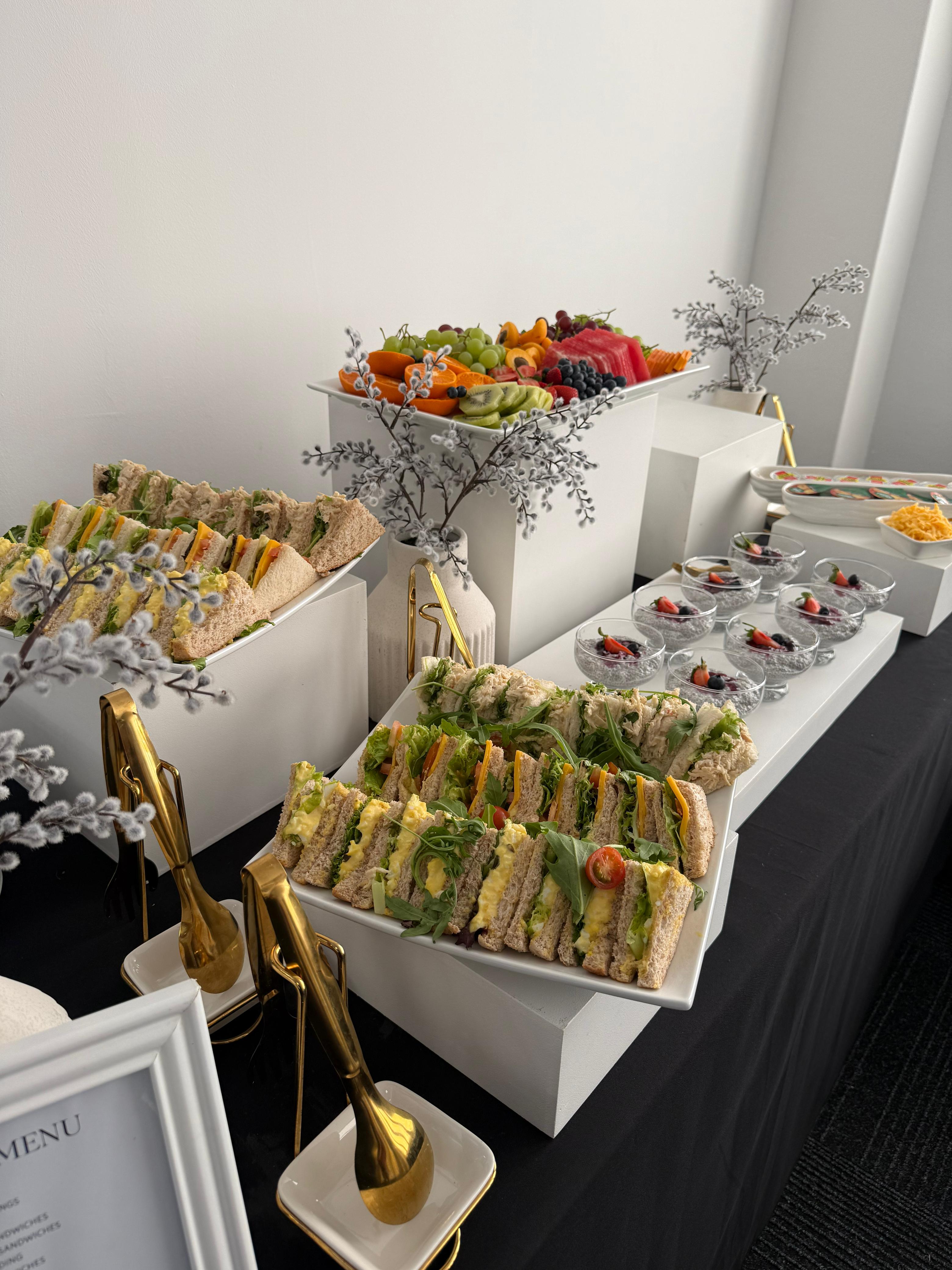 Elegant table setting with premium catering presentation