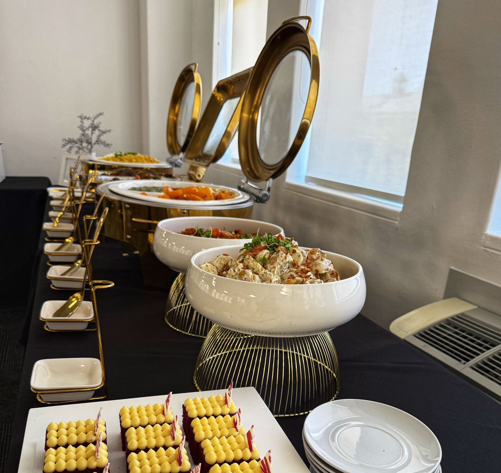 Professional corporate meeting catering setup