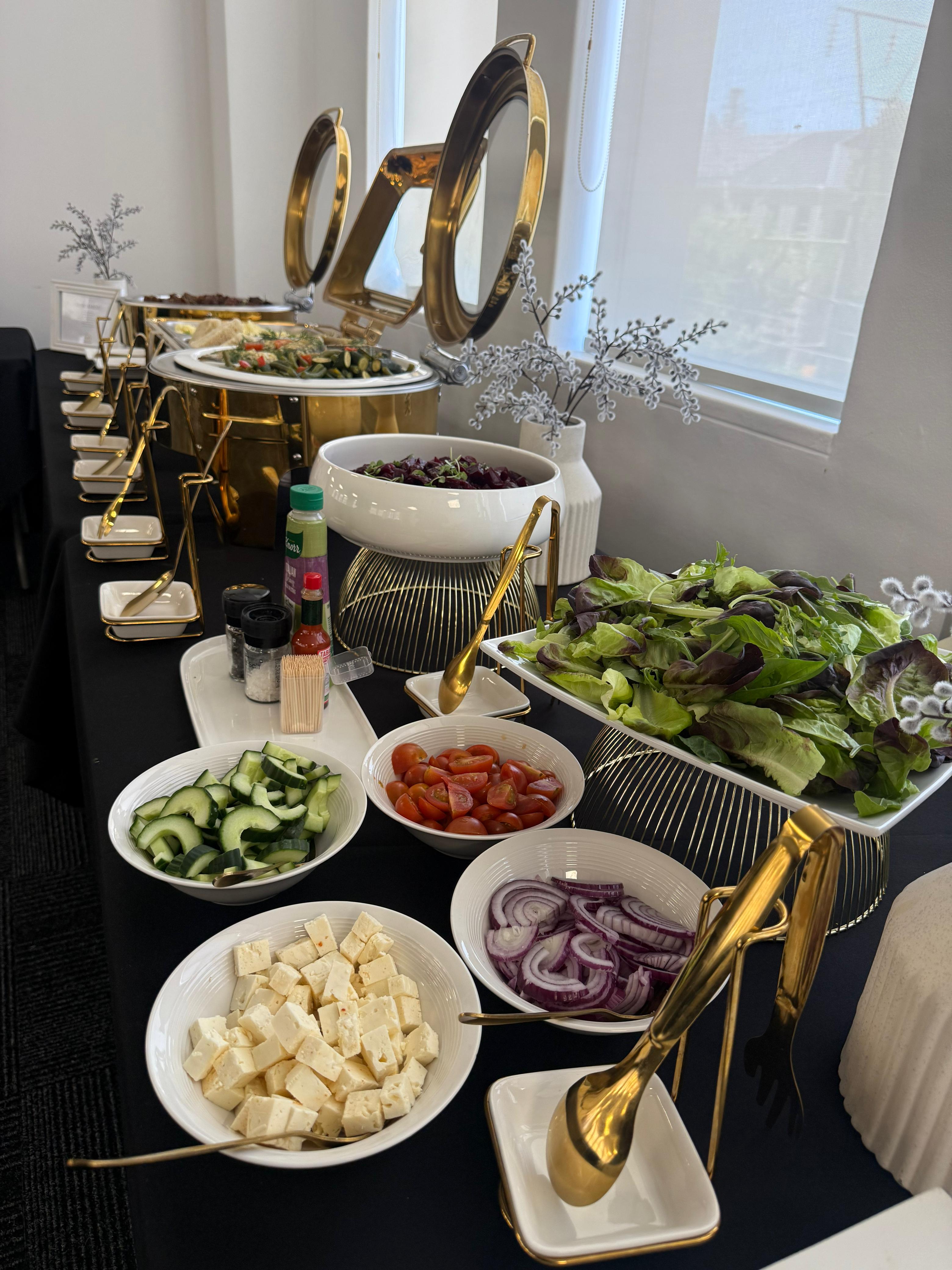 Professional corporate meeting catering setup