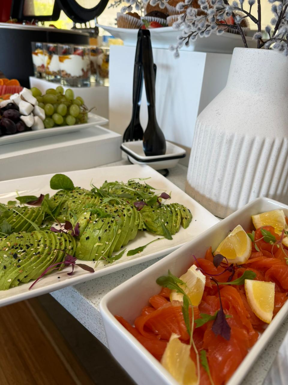 Professional corporate meeting catering setup